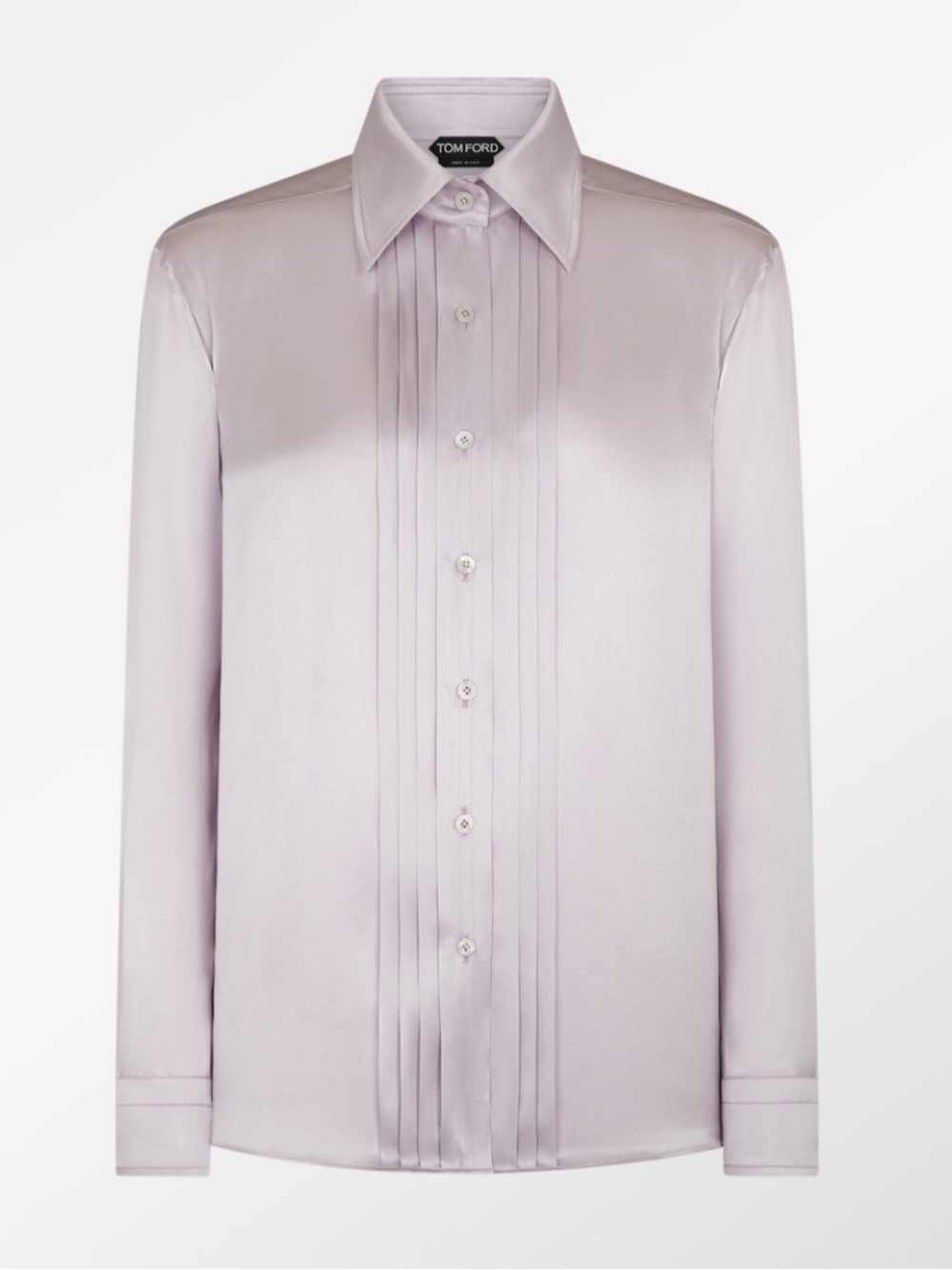 Tom Ford Lilac Satin Button-Down Shirt Size 36